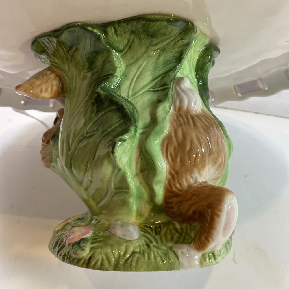 Cake Pie Plate Stand‎ With Little Rabbit In The Cabbage Patch Easter 13
